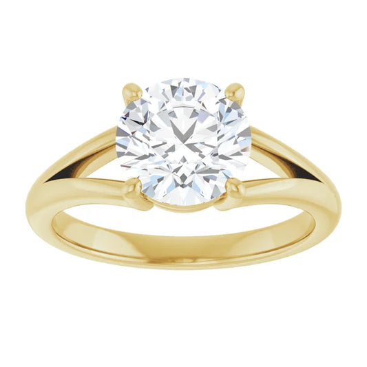 Yellow Gold Round Solitaire Engagement Ring