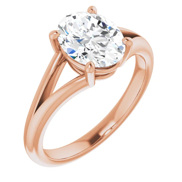 Rose Gold Oval Solitaire Engagement Ring