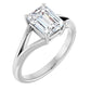 White Gold Emerald Cut Solitaire Engagement Ring