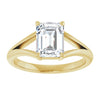 Yellow Gold Emerald Cut Solitaire Engagement Ring