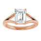 Rose Gold Emerald Cut Solitaire Engagement Ring