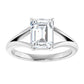 White Gold Emerald Cut Solitaire Engagement Ring