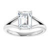 White Gold Emerald Cut Solitaire Engagement Ring
