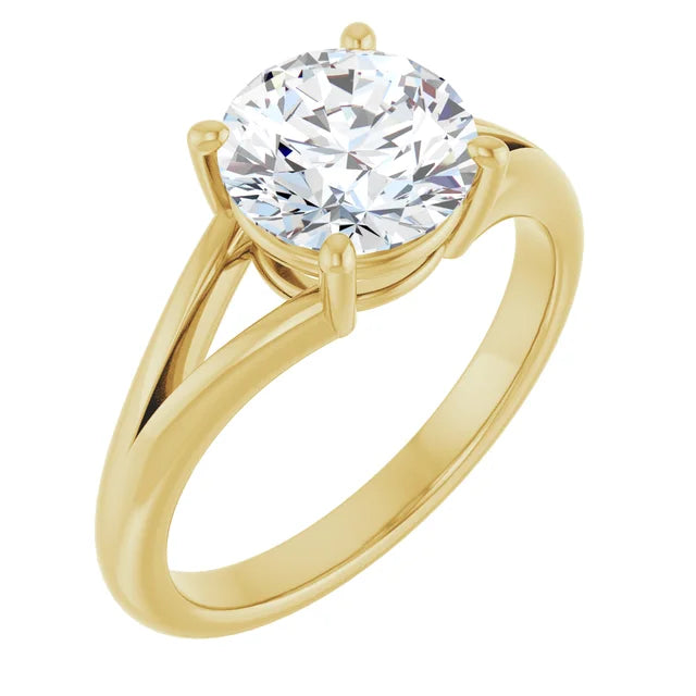 Yellow Gold Round Solitaire Engagement Ring
