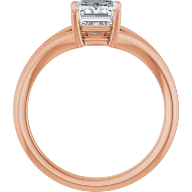 Rose Gold Emerald Cut Solitaire Engagement Ring
