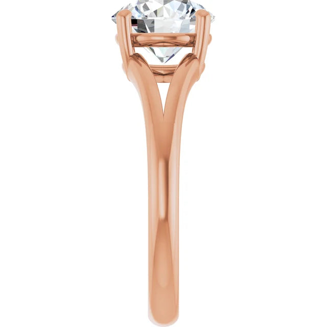 Rose Gold Round Solitaire Engagement Ring