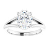 White Gold Oval Solitaire Engagement Ring