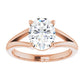 Rose Gold Oval Solitaire Engagement Ring