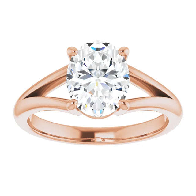 Rose Gold Oval Solitaire Engagement Ring