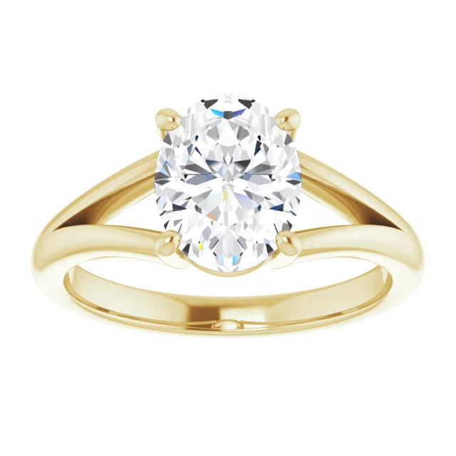Yellow Gold Oval Solitaire Engagement Ring