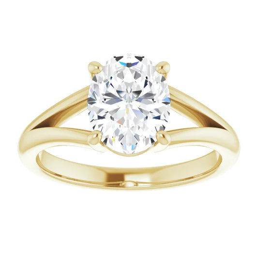 Yellow Gold Oval Solitaire Engagement Ring