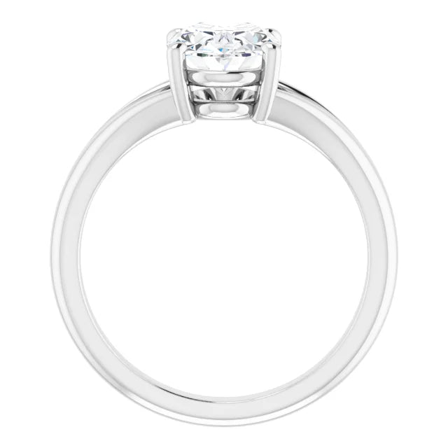 White Gold Oval Solitaire Engagement Ring
