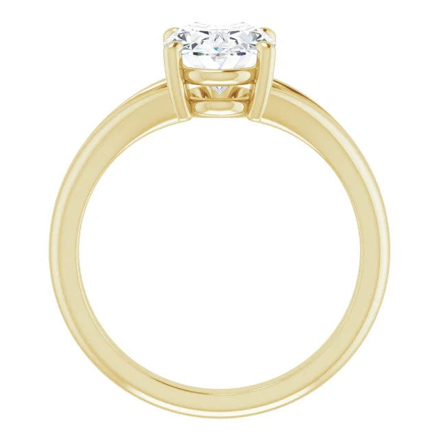 Yellow Gold Oval Solitaire Engagement Ring