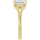 Yellow Gold Emerald Cut Solitaire Engagement Ring