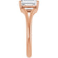 Rose Gold Emerald Cut Solitaire Engagement Ring