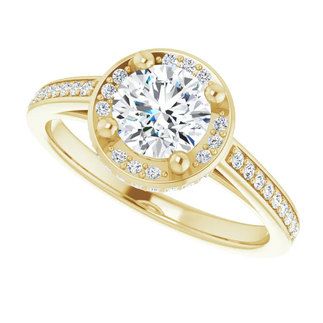 Yellow Gold Engagement Ring With Halo