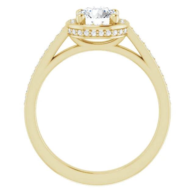 Yellow Gold Engagement Ring With Halo