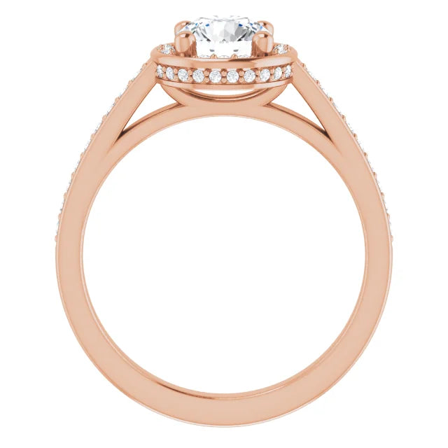 Rose Gold Engagement Ring With Halo