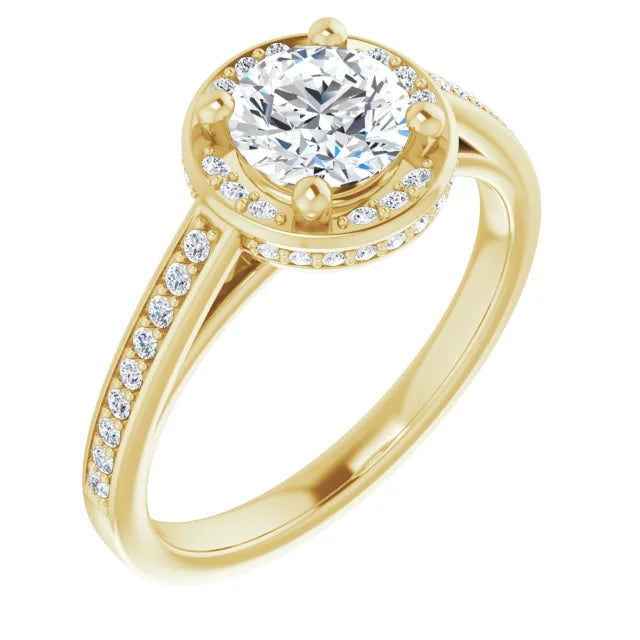 Yellow Gold Engagement Ring With Halo