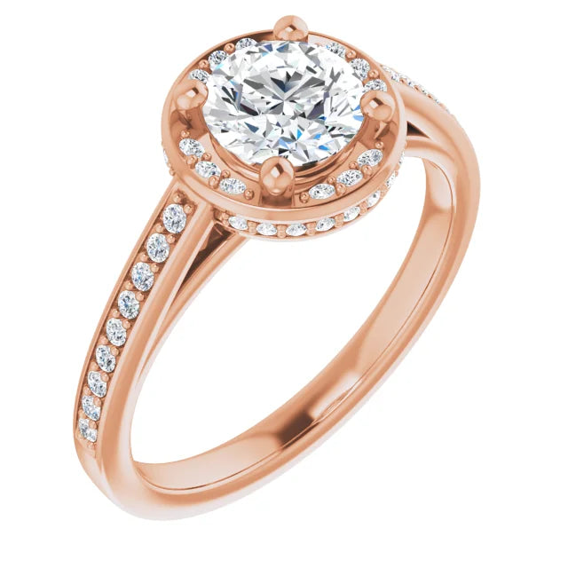 Rose Gold Engagement Ring With Halo