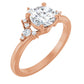 Rose Gold Round Engagement Ring With Design