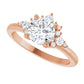 Rose Gold Round Engagement Ring With Design