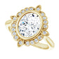 Yellow Gold Oval Engagement Ring With Halo