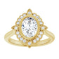 Yellow Gold Oval Engagement Ring With Halo