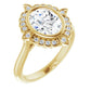 Yellow Gold Oval Engagement Ring With Halo