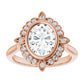Rose Gold Oval Engagement Ring With Halo