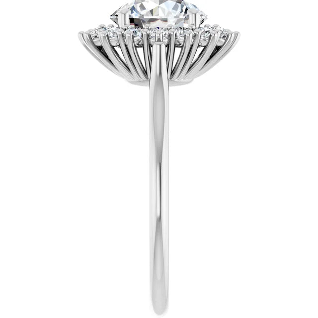 White Gold Round Engagement Ring