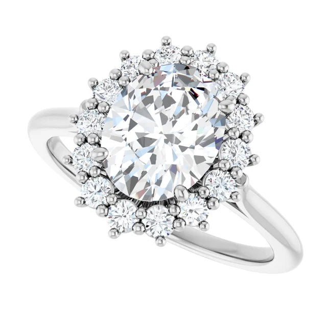White Gold Oval Engagement Ring