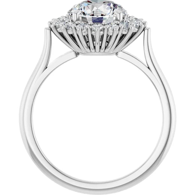 White Gold Round Engagement Ring