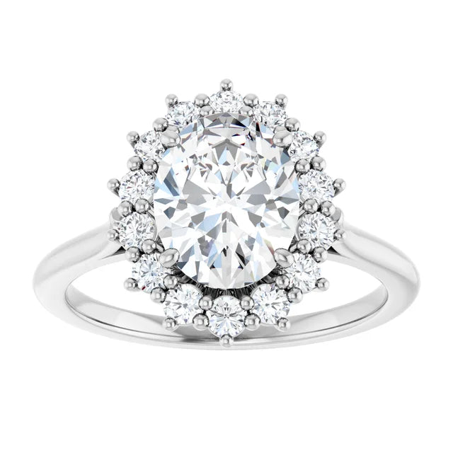 White Gold Oval Engagement Ring