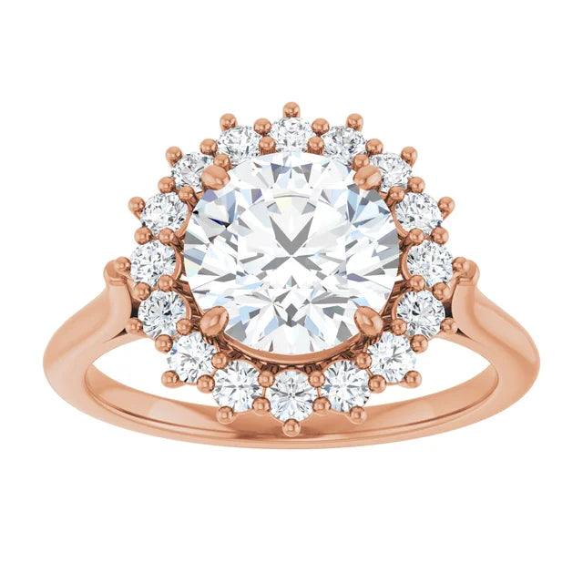 Rose Gold Round Engagement Ring
