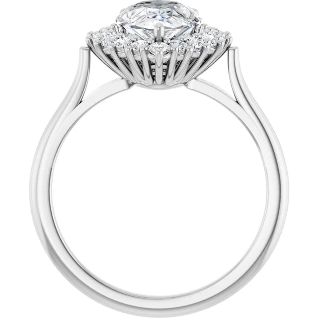 White Gold Pear Engagement Ring
