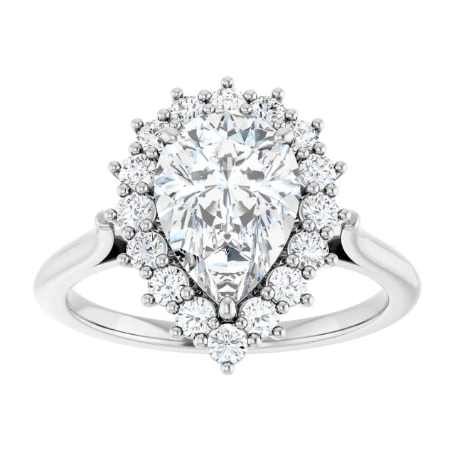White Gold Pear Engagement Ring