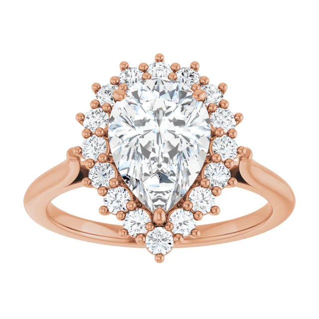 Rose Gold Pear Engagement Ring