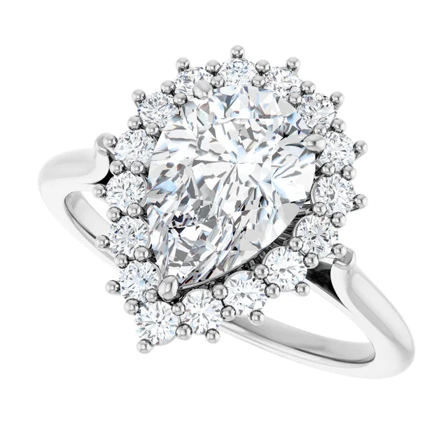 White Gold Pear Engagement Ring