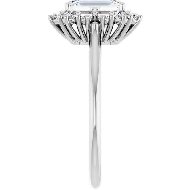 White Gold Emerald Engagement Ring