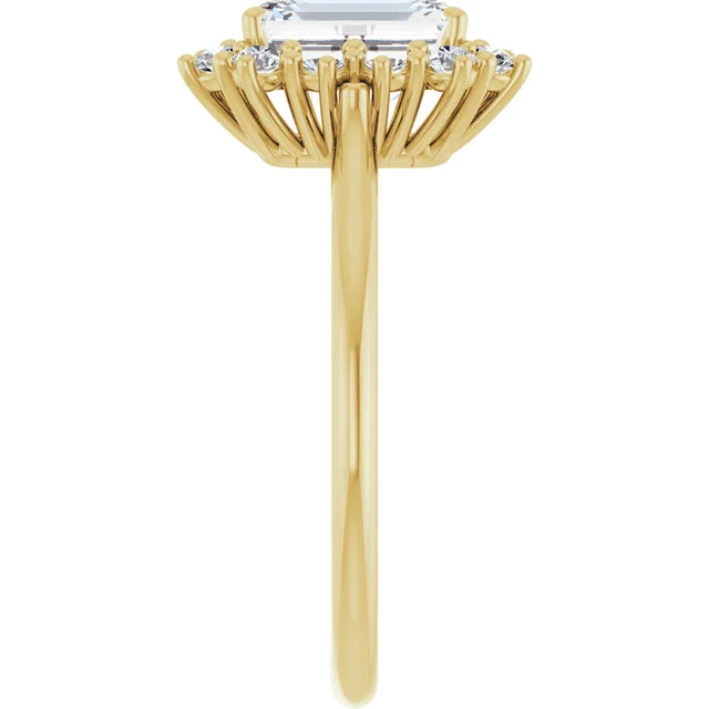 Yellow Gold Emerald Engagement Ring