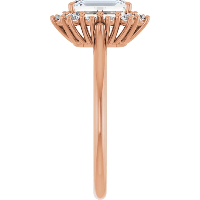 Rose Gold Emerald Engagement Ring