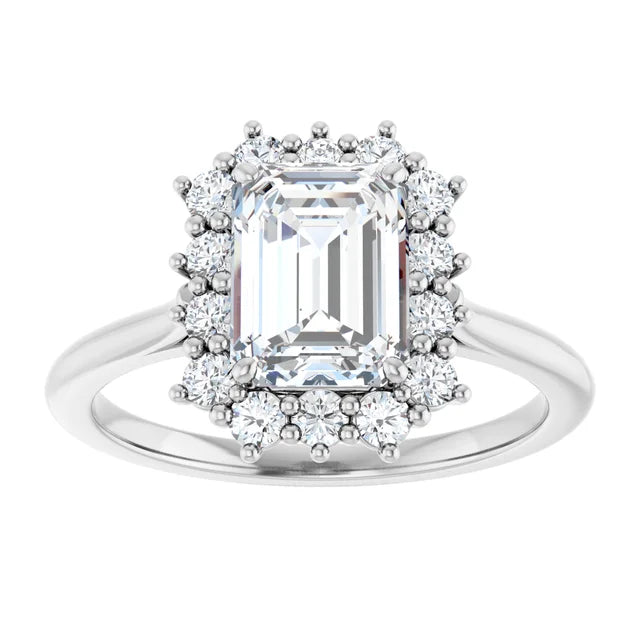 White Gold Emerald Engagement Ring