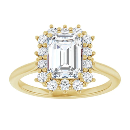 Yellow Gold Emerald Engagement Ring