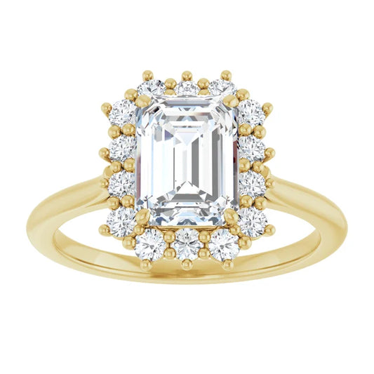 Yellow Gold Emerald Engagement Ring