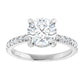 White Gold Round Engagement Ring With Hidden Halo