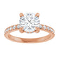 Rose Gold Round Engagement Ring With Hidden Halo