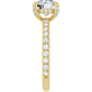 Yellow Gold Round Engagement Ring With Hidden Halo