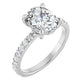 White Gold Oval Engagement Ring With Hidden Halo
