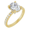Yellow Gold Oval Engagement Ring With Hidden Halo